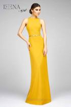 Ieena Duggal - 25273 Sleeveless Gown In Mustard