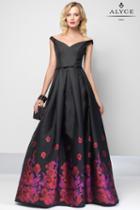 Alyce Paris - 6671 Long Dress In Black Red