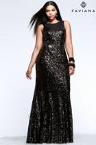 Faviana - 9357 Plus Size Sequin Prom Dress With Mesh V-neck And Illusion Cut-outs