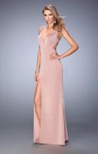 La Femme - 22713 Sleeveless Jersey Slit Gown