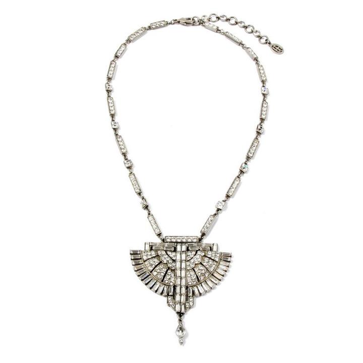 Ben-amun - Deco Crystal Fan Pendant Necklace