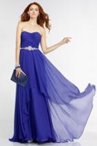 Alyce Paris - 6545 Sparkly Waistband Strapless Evening Gown