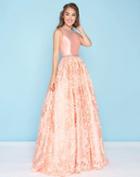 Mac Duggal - 66340h Mikado Jewel Beaded Floral Evening Gown