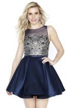 Jolene Collection - 17560 Embellished Illusion Jewel A-line Dress