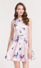 Alyce Paris Homecoming - 3710 Floral Bateau Neck A-line Dress
