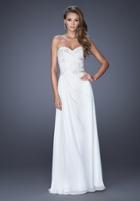 La Femme - 19183 Strapless Lace Chiffon A Line Long Gown