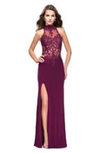 La Femme - 26038 Lace High Halter Sheath Dress