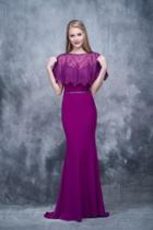 Nina Canacci - 1338 Sheath Dress With Lace Cape Overlay