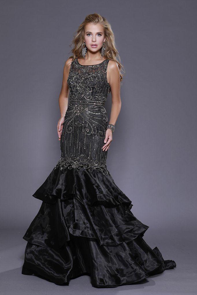 Shail K - 33919 Scoop Neck Embellished Mermaid Gown