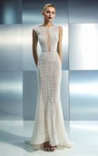 Beside Couture - Ch1661 Jewel Neck Fitted Embroidered Gown