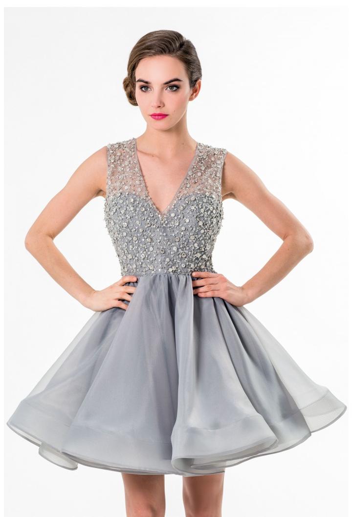 Terani Prom - Bedazzled V-neck Cocktail Dress 1522h0157a