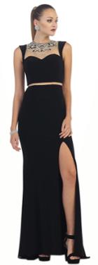 Sleeveless Mock Two Piece Mermaid Dress