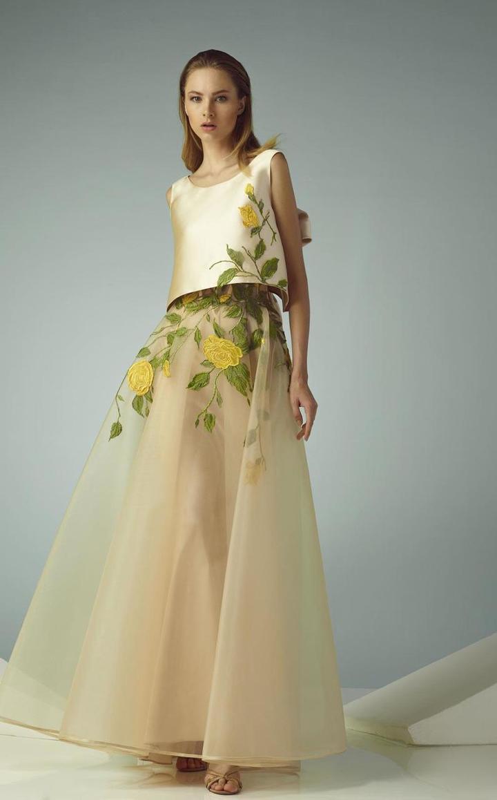Beside Couture - Bc1199 Two-piece Structured Applique Gown