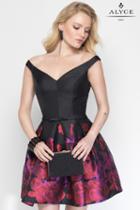 Alyce Paris - 3695 Short Dress In Black Red