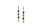 Tresor Collection - Multicolor Tourmaline, Pearl & Diamond Earring In 18k Yellow Gold
