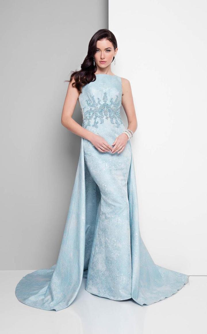 Terani Couture - Sparkling Applique Overskirt Gown 1711e3208