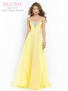 Blush - X236 Strapless Pleated A-line Evening Dress
