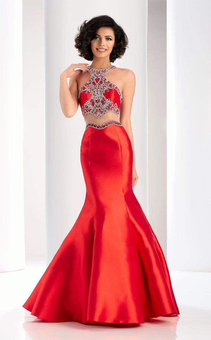 Clarisse - 4861 Sparkling Sheer Halter Mermaid Gown