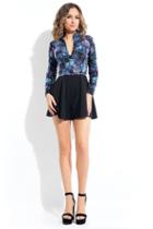 Rachel Allan Short - 4416 Long Sleeve Stretch Satin Flare Romper