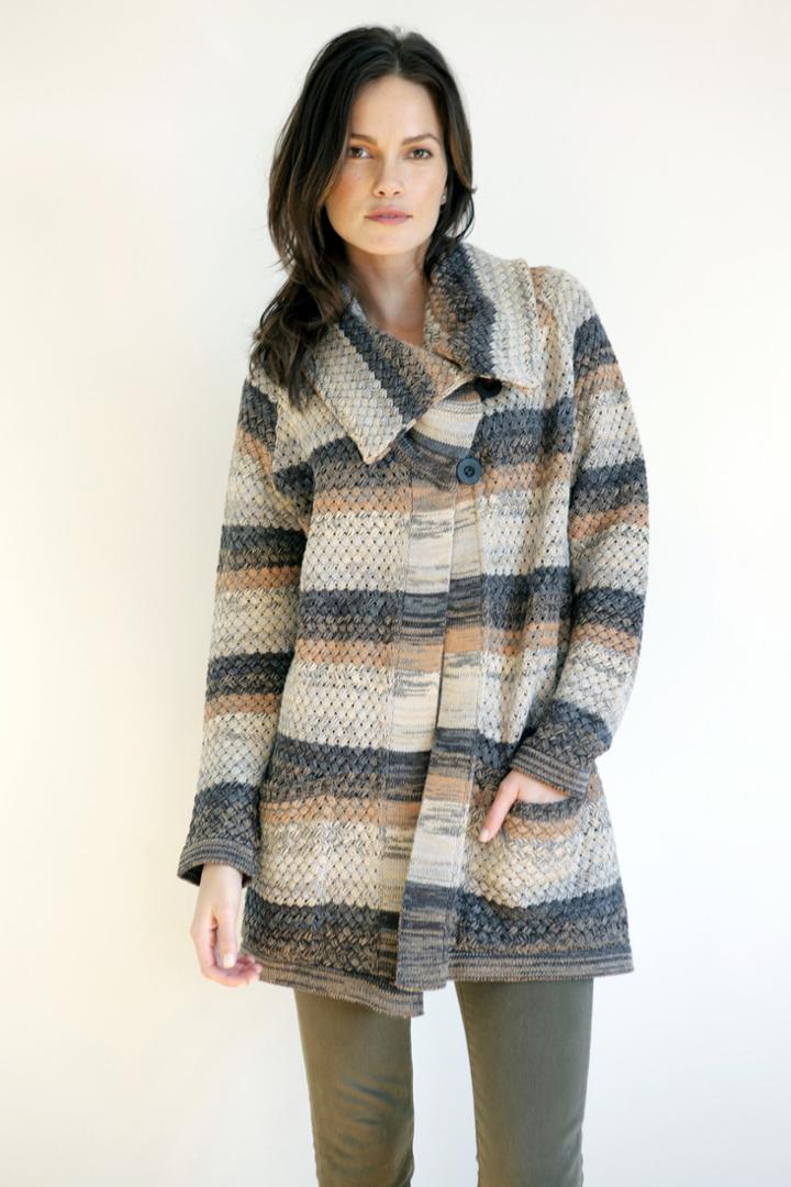 Goddis - Jette Over Sized Knit Jacket In Fig Leaf