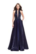 La Femme - 25986 Sleeveless Beaded Satin A-line Gown