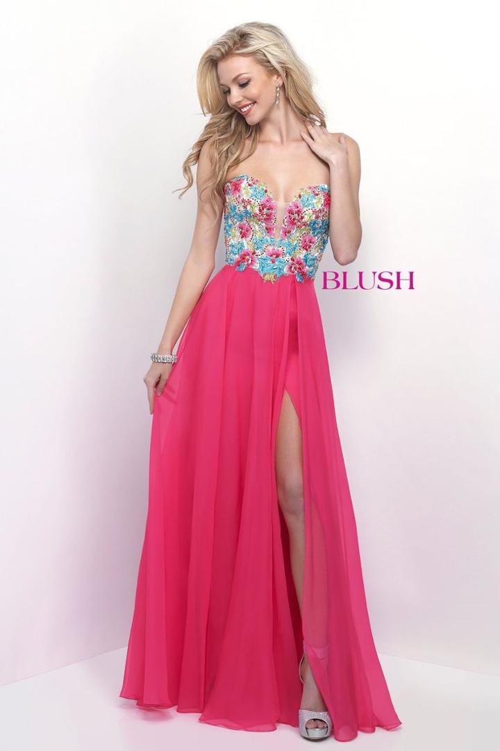 Blush - Sweetheart Chiffon A-line Dress 11350