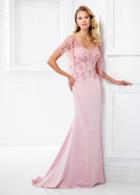 Montage By Mon Cheri - 118967 Illusion V-neckline Sheath Gown