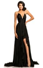 Johnathan Kayne - 8006 Gold Beaded Halter Chiffon A-line Dress