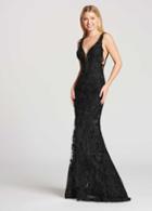 Ellie Wilde - Ew118033 Bedazzled Deep V-neck Mermaid Dress