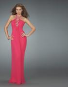 La Femme - Long Halter Strap Prom Dress 14168