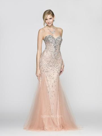 Bg Haute - G3501 Dress In Peach