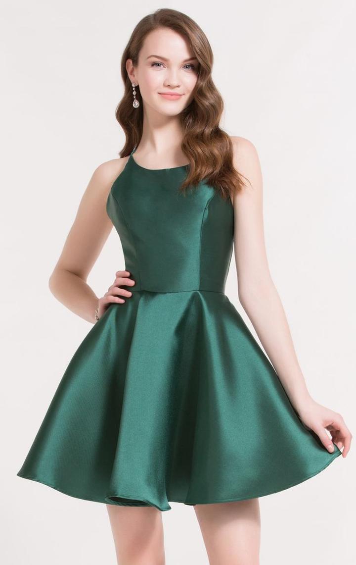 Alyce Paris - 3703 Strappy Fitted Halter Cocktail Dress