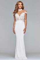 Faviana - S10004 Embroidered Illusion High Sheath Dress