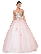 Dancing Queen - Glittering Floral Embroidered Sweetheart Ballgown