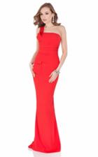 Terani Couture - Lustrous One Shoulder Straight Neck Column Gown 1621e1508