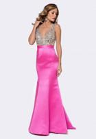 Ashley Lauren - 1149 Deep V-neck Beaded Evening Dress