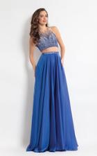 Rachel Allan - 6060 Embellished Illusion Halter A-line Dress