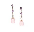 Tresor Collection - Amethyst Interchangeable Top With Rose Quartz Baroque In 18k Rose Gold