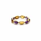 Tresor Collection - Amethyst & Citrine Ring Band In 18k Yellow Gold