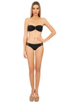 Caffe Swimwear - Ruched Bandeau Bikini In Black