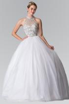 Elizabeth K - High Illusion Ornate Ballgown Gl2206