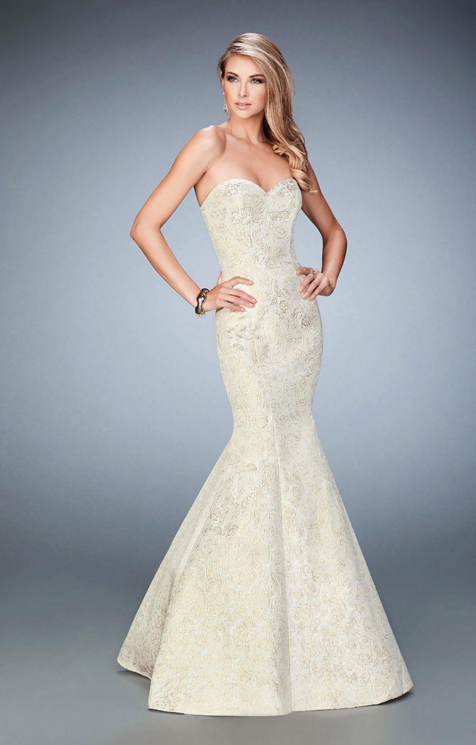 La Femme - 22570 Shimmering Strapless Mermaid Gown