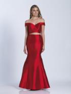 Dave & Johnny - 3349 Two Piece Off-shoulder Mermaid Dress