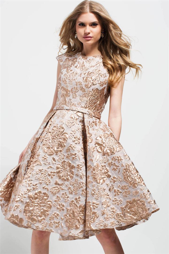 Jovani - 51853 Floral Bateau A-line Dress