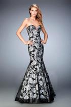 La Femme - 22487 Strapless Net Embellished Evening Gown