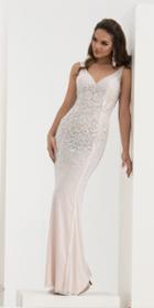 Jasz Couture - 5683 Dress In White And Nude
