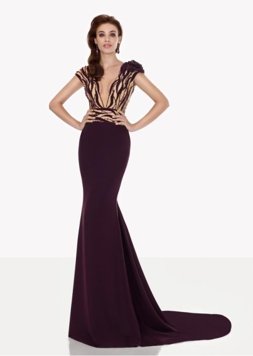 Tarik Ediz - Plunging Mermaid Dress 92723