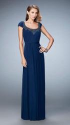 La Femme - 21826 Beaded And Ruched Evening Gown