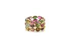 Tresor Collection - Multicolor Tourmaline Triple Row Ring In 18k Yellow Gold