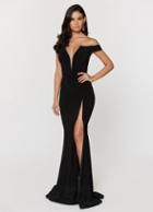 Ashley Lauren - 1198 Off The Shoulder Jerseyevening Dress